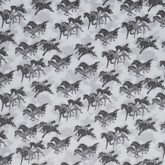 Comfy Flannel® - Monotone Horses Gray Yardage