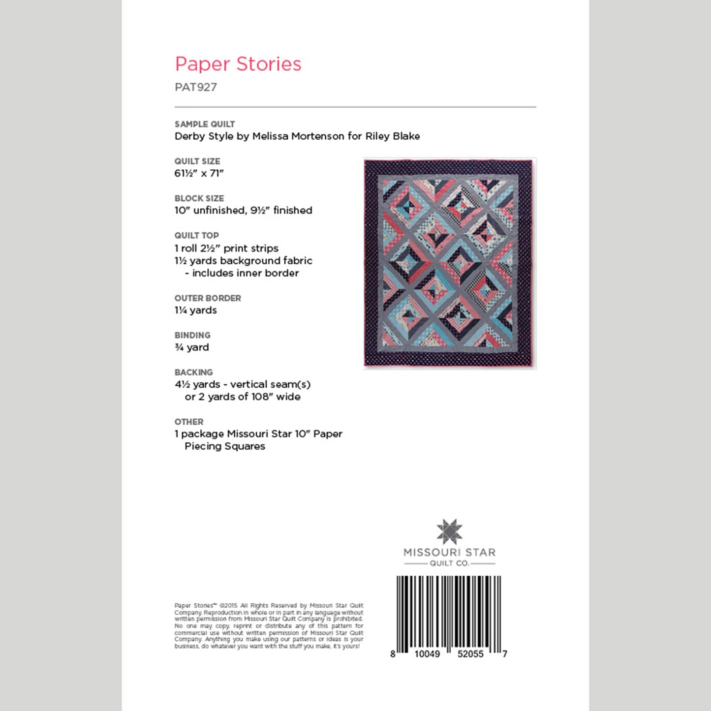 Digital Download - Paper Stories Quilt Pattern by Missouri Star Alternative View #1