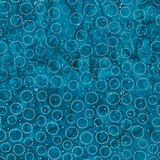 Winter Wonder Batiks - Beaded Circle Tropical Blue Yardage