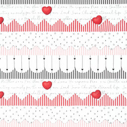 All My Heart - Trimmings Border Stripe White Yardage Primary Image