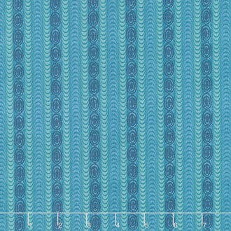 Willow Hollow - Moire Stripe Medium Blue Yardage