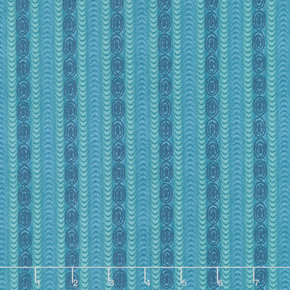 Willow Hollow - Moire Stripe Medium Blue Yardage