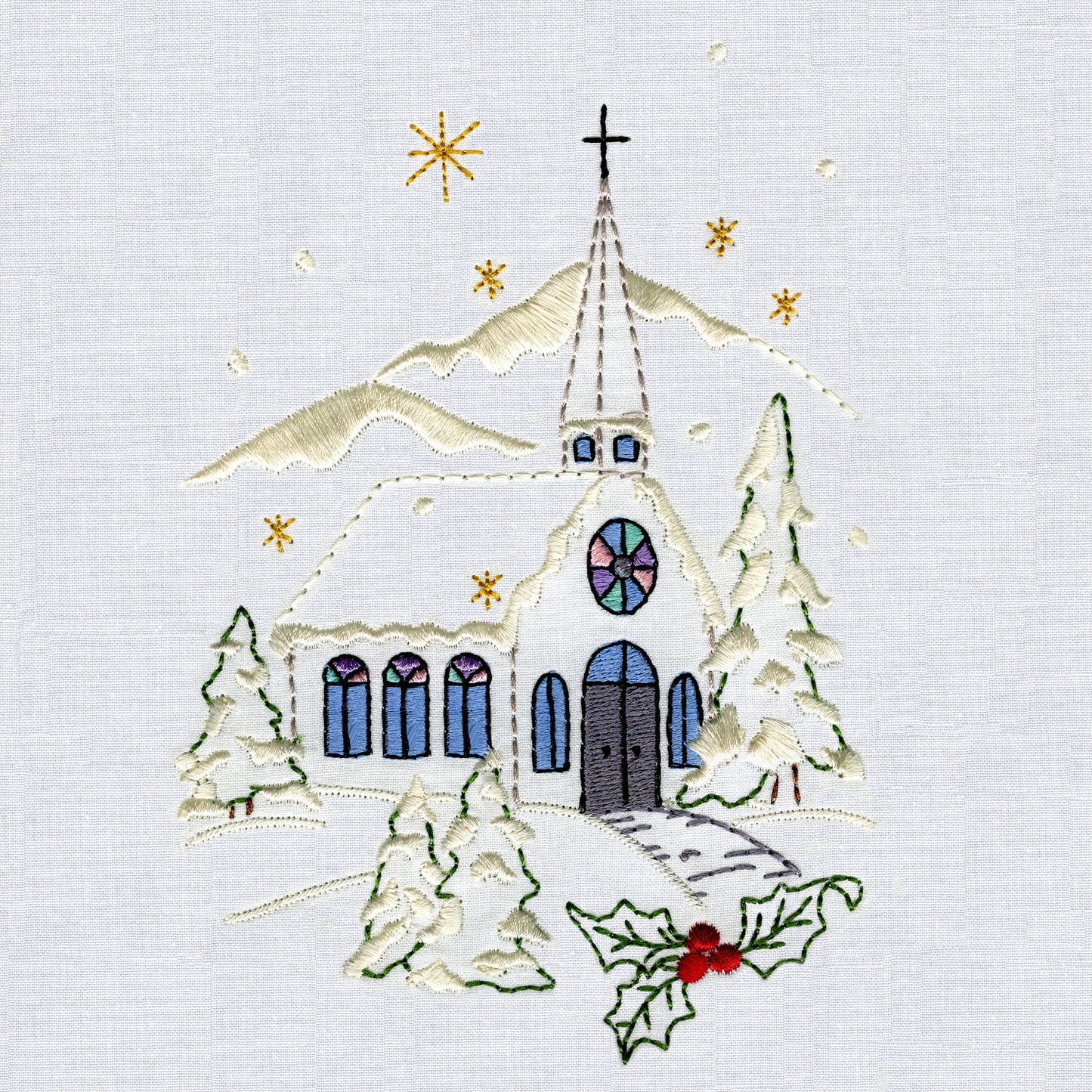 Aunt Martha's Charming Churches Iron-On Embroidery Pattern Alternative View #2