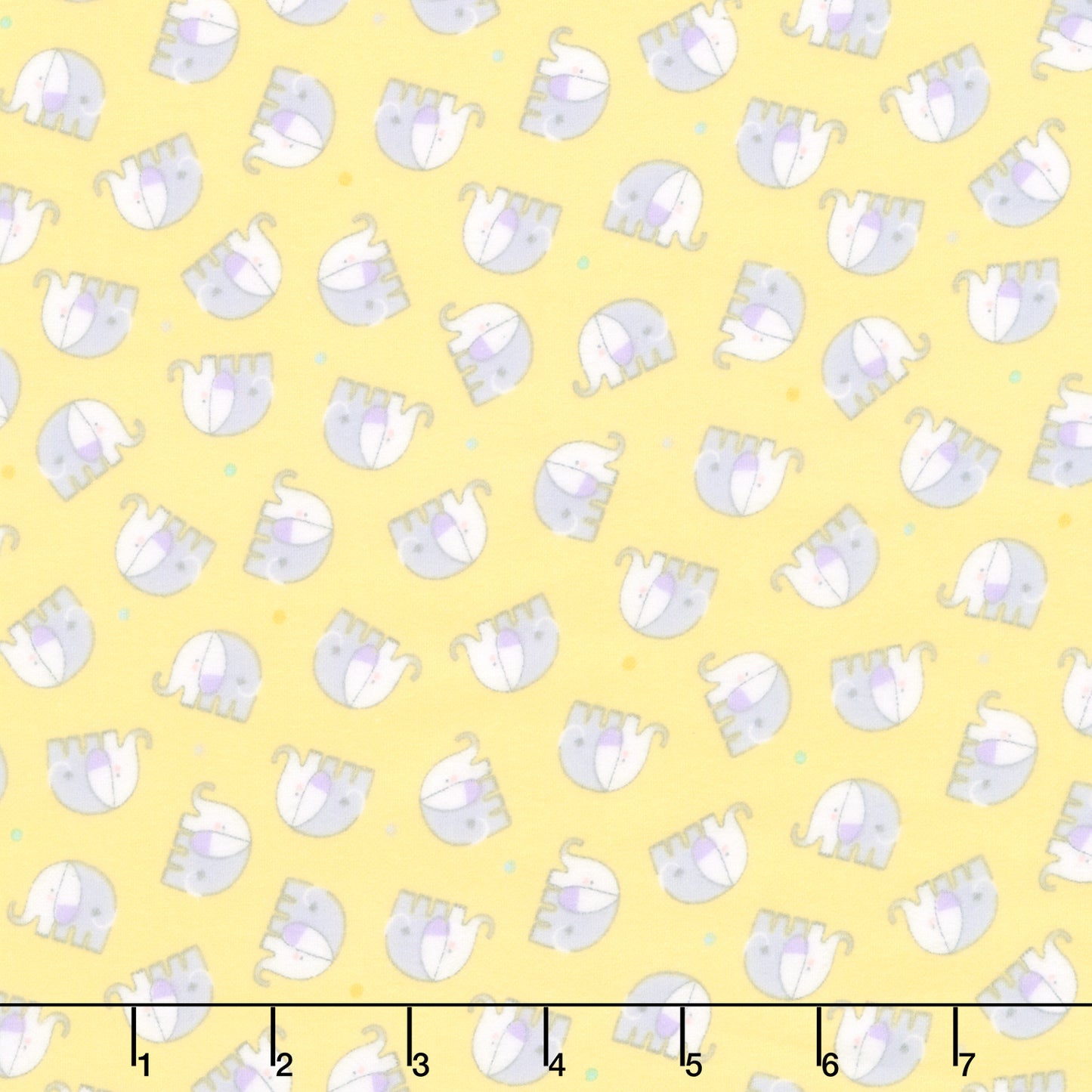 Snuggle In The Jungle Flannel - Baby Elephant Yellow Yardage Primary Image