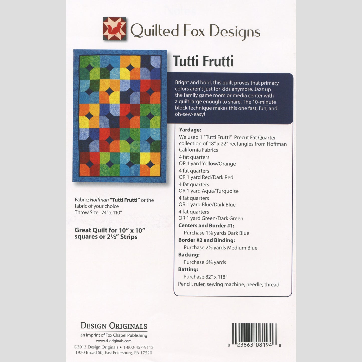 Tutti Frutti Quilt Pattern Alternative View #1