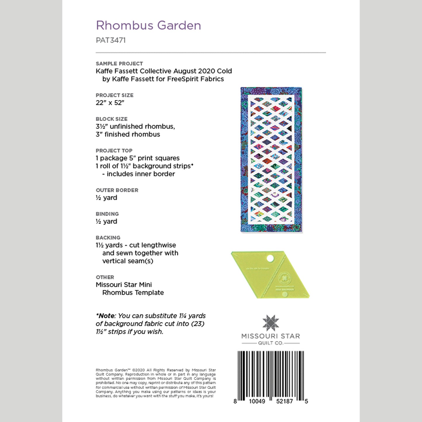 Digital Download - Rhombus Garden Table Runner Pattern by Missouri Star Alternative View #1