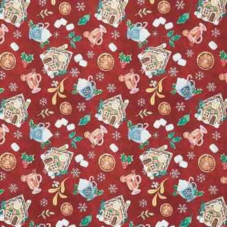 Mistletoe Magic - Christmas Treats and Sweets Red Yardage