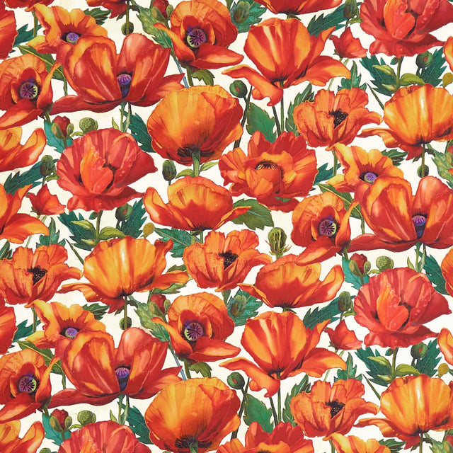 Charisma - Packed Poppies Cream Multi Yardage Primary Image