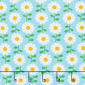 Flowerland - Field Of Flowers Turquoise Yardage