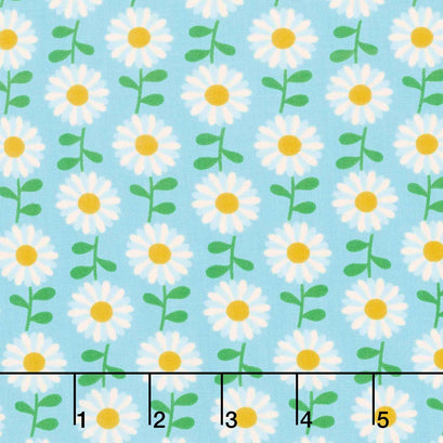 Flowerland - Field Of Flowers Turquoise Yardage