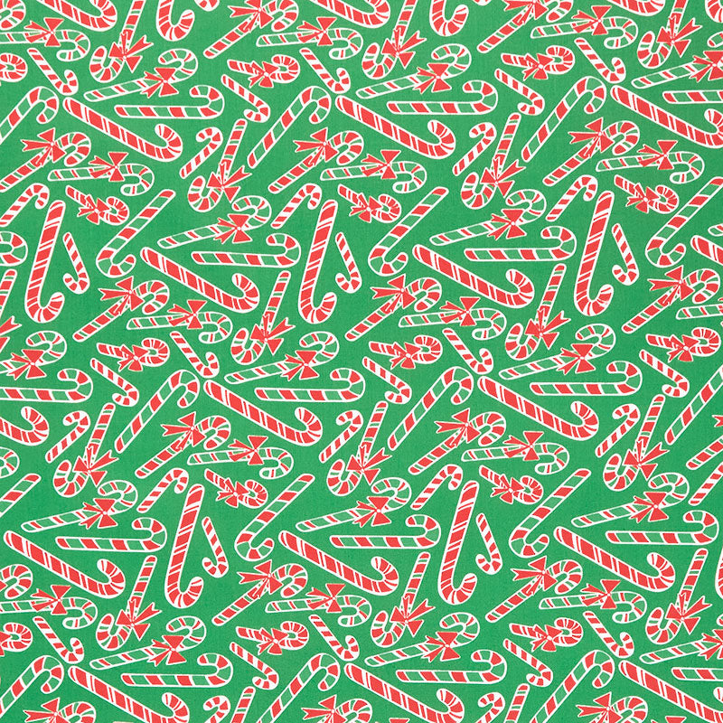 Reindeer Games - Candy Cane Dance Evergreen Yardage Primary Image
