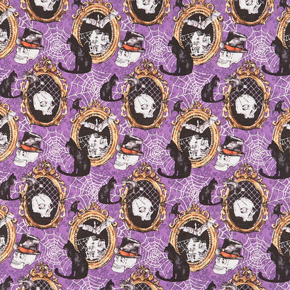 Mystery Manor - Antique Frames Purple Moon Yardage