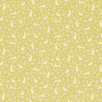 Welcome Spring - Bunnies Green Yardage