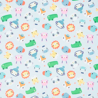 Designer Flannel - Lets Play Heads Gray Yardage