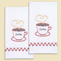 Coffee Time Embroidery Hand Towel Set