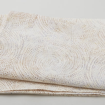 Tonga Batiks 108" Wide - Dotty Spiral Ivory 3 Yd Cut