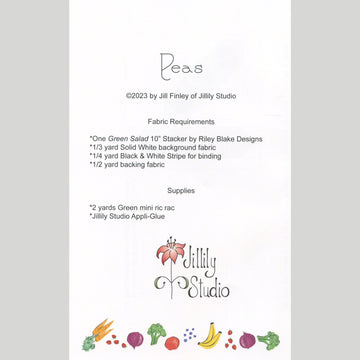Handpicked Produce Quilt Pattern - Peas - FOR MARKET STORE & WEBSITE Alternative View #1