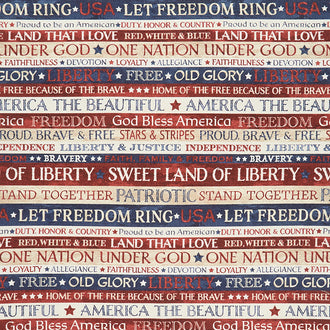 Stonehenge - Stars and Stripes - Inspirational Cream Multi Yardage