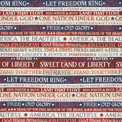 Stonehenge - Stars and Stripes - Inspirational Cream Multi Yardage