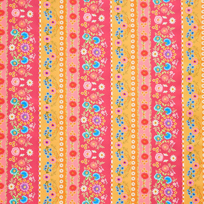 Vintage Soul - Crewel Bands Hot Pink Yardage