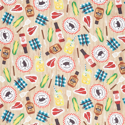 Best BBQ Ever - Cookouts Taupe Yardage