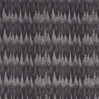 Wild Woods Lodge - Tree Stripe Black Yardage