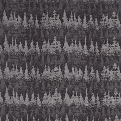Wild Woods Lodge - Tree Stripe Black Yardage