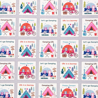 Happy Camper - Camping Patchwork Multi Yardage