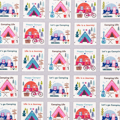 Happy Camper - Camping Patchwork Multi Yardage