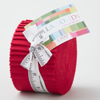 Bella Solids Christmas Red Junior Jelly Roll