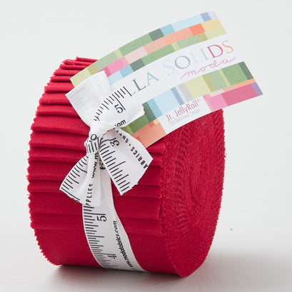 Bella Solids Christmas Red Junior Jelly Roll