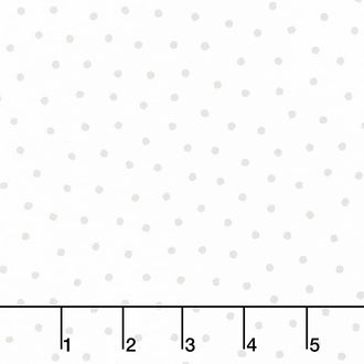 Little Lambies - Polka Dots White Grey Yardage