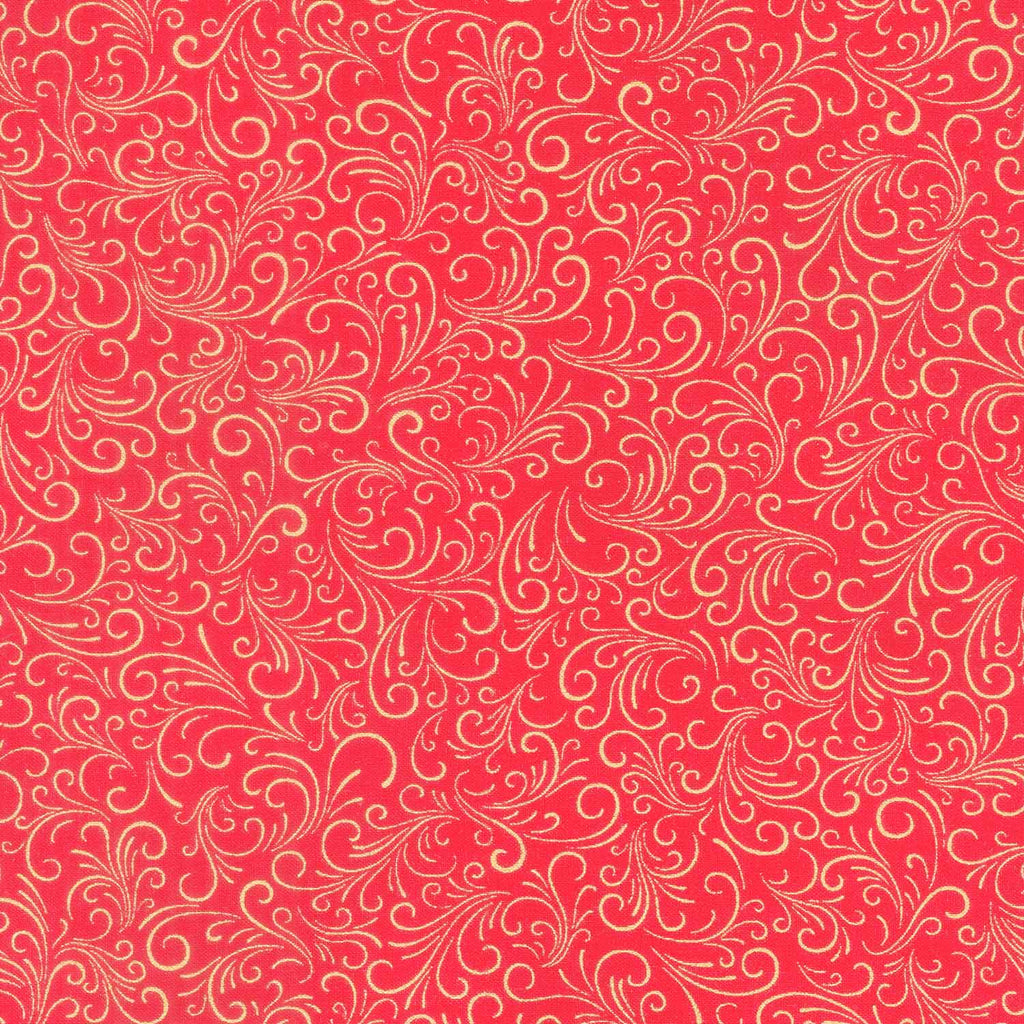 Joli Bijou - Swirl Crimson Metallic Yardage Primary Image