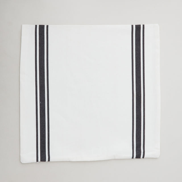 Grain Sack Pillow Cover - Natural Black Stripe Primary Image