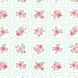 Blush - Floral Grid White Multi Yardage Primary Image