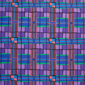 Kaffe Fassett Collective - February 2024 Dark Colorway Checkmate Blue Yardage