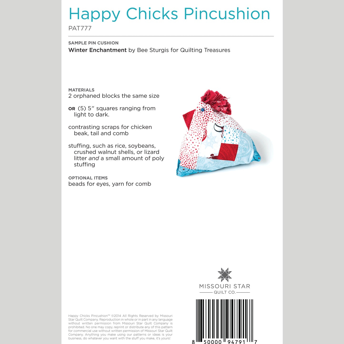 Digital Download - Happy Chicks Pincushion Pattern by Missouri Star Alternative View #1