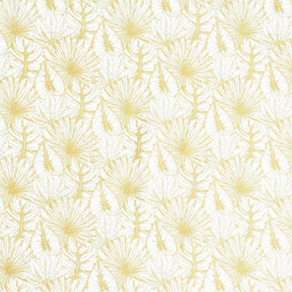 Shimmer Paradise - Fern Metallic White Metallic Yardage