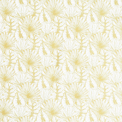 Shimmer Paradise - Fern Metallic White Metallic Yardage