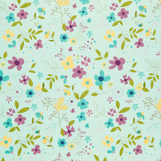 Hello Spring - Floral Main Mint Yardage