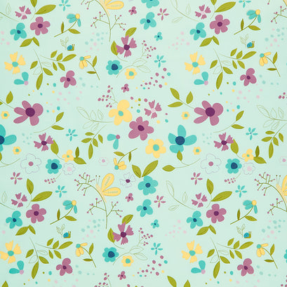 Hello Spring - Floral Main Mint Yardage
