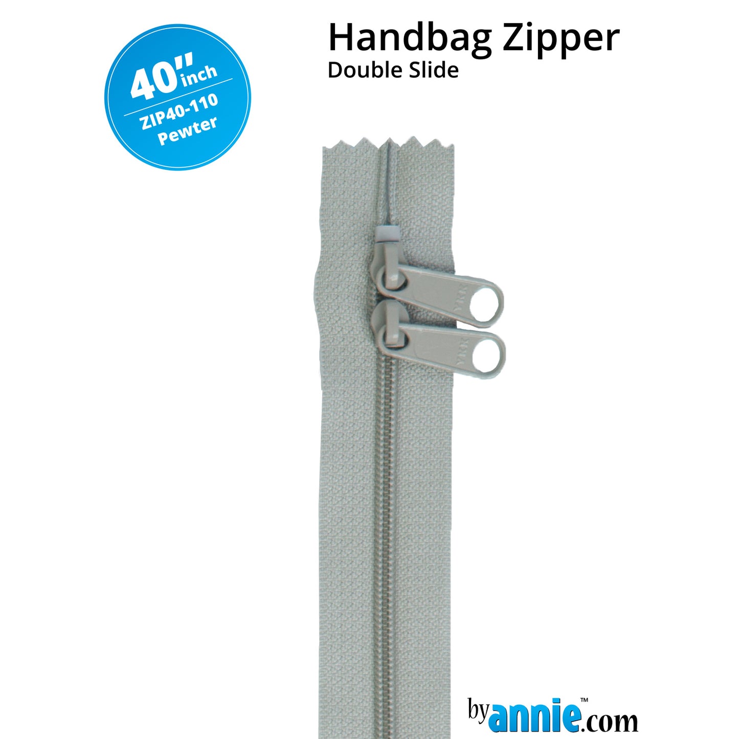 ByAnnie 40" Double Slide Zipper - Pewter Primary Image
