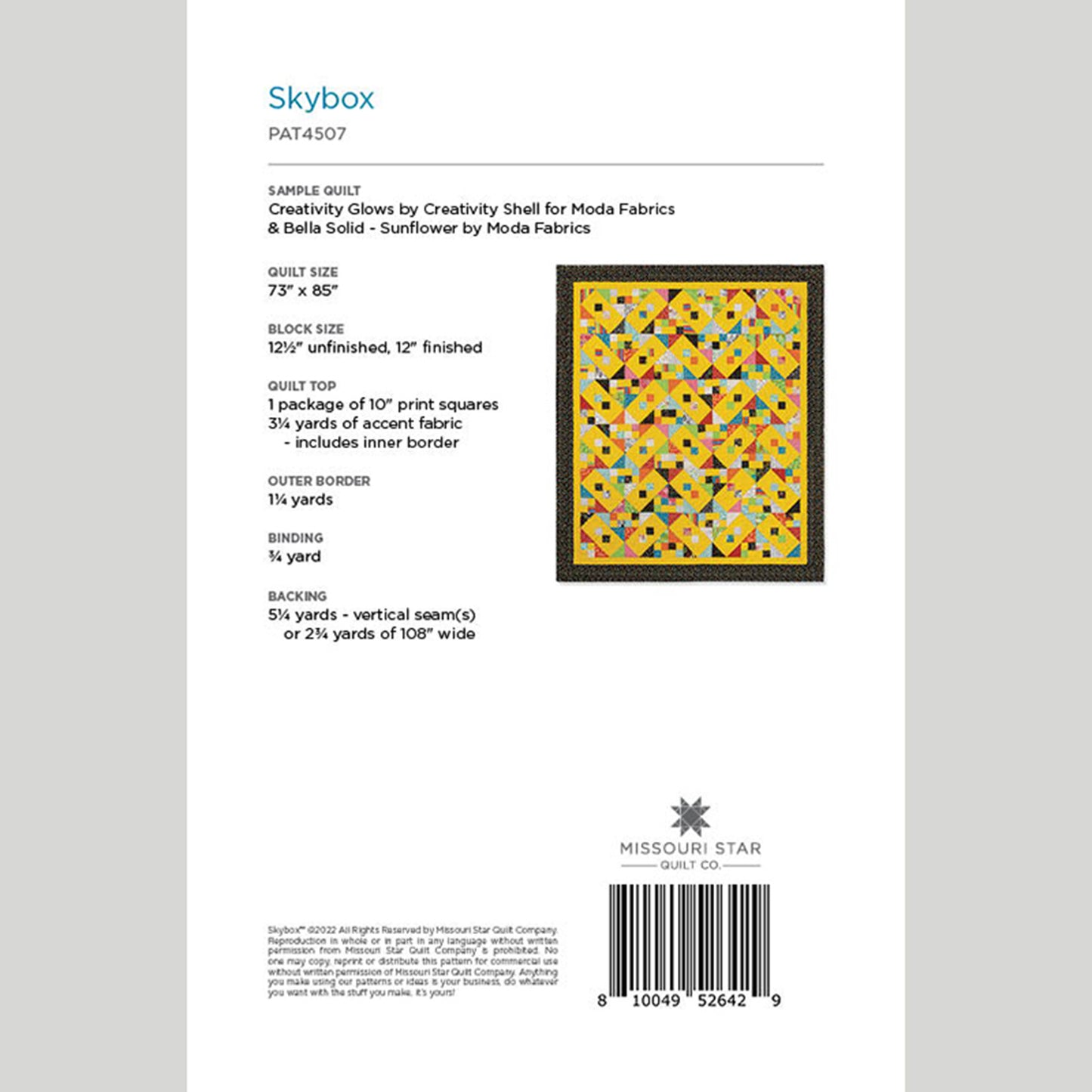 Digital Download - Skybox Quilt Pattern by Missouri Star Alternative View #1