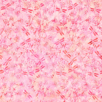 Bold Blooms Batiks - Queen Annes Lace Red Salmon Yardage