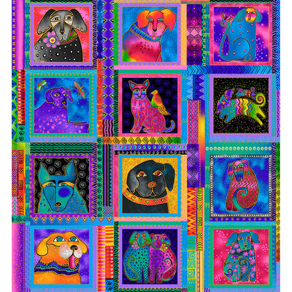 Kindred Canines - Dog Block Pattern Multi Metallic Panel