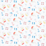 Out to Sea - Tossed Nautical White Multi Yardage Primary Image