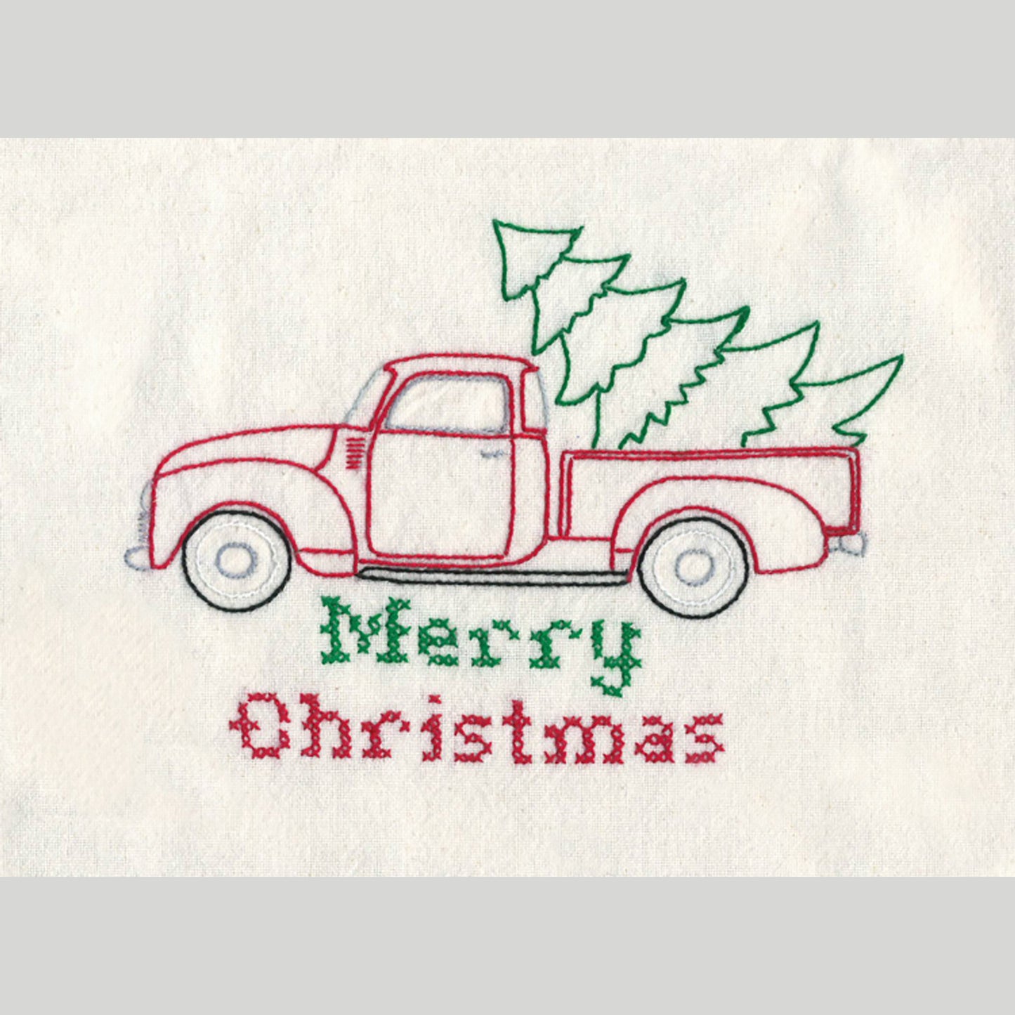 Aunt Martha's Retro Red Truck Iron-On Embroidery Pattern Alternative View #3