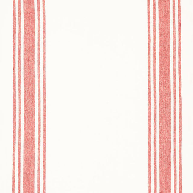 Enamoured Toweling - Border Stripe White Red 18" Wide Yardage Primary Image
