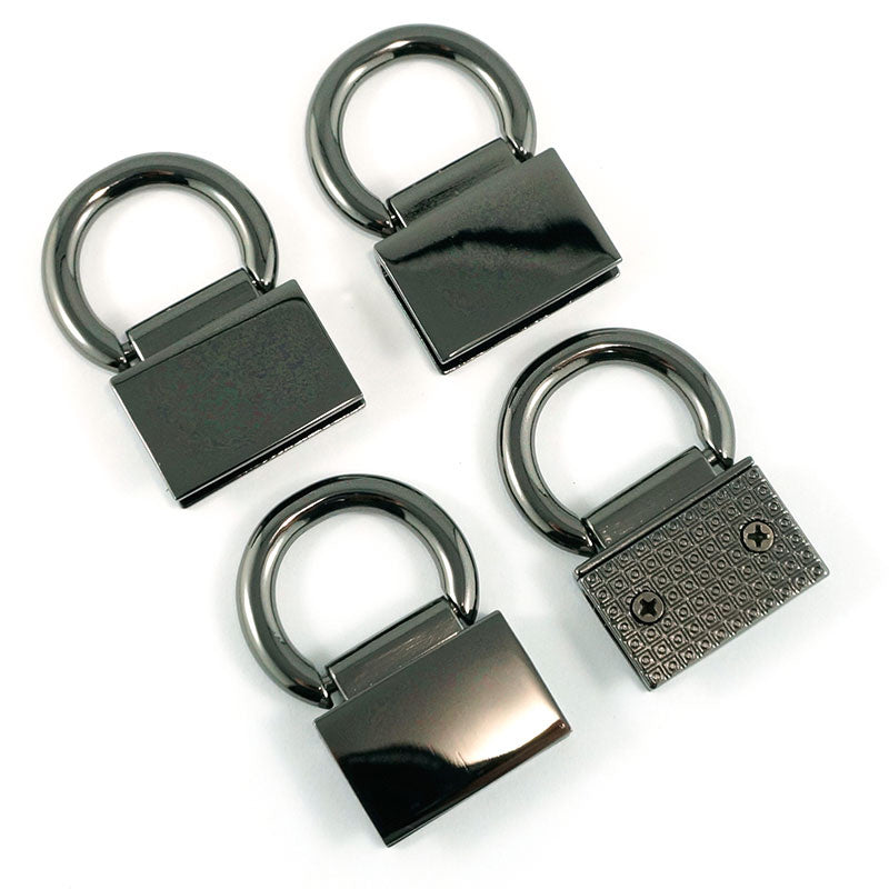 Emmaline Edge Connector Strap Anchors - Set of Four Gunmetal Primary Image