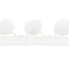 PomPom Fringe - White 1-1/8